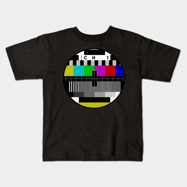 Old school tv test pattern Kids T-Shirt by Design Knight